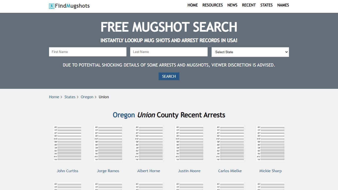 Find Union Oregon Mugshots - Find Mugshots